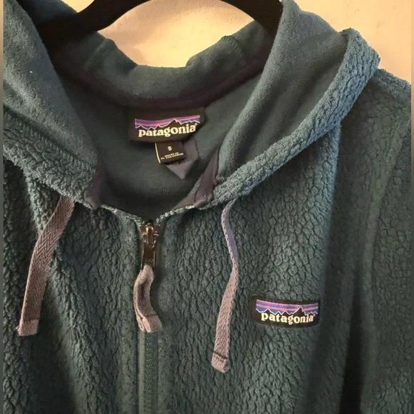 Patagonia Shearling Fleece Zip Up Jacket Borealis Green Hoodie Womens Size Small - Picture 3 of 6